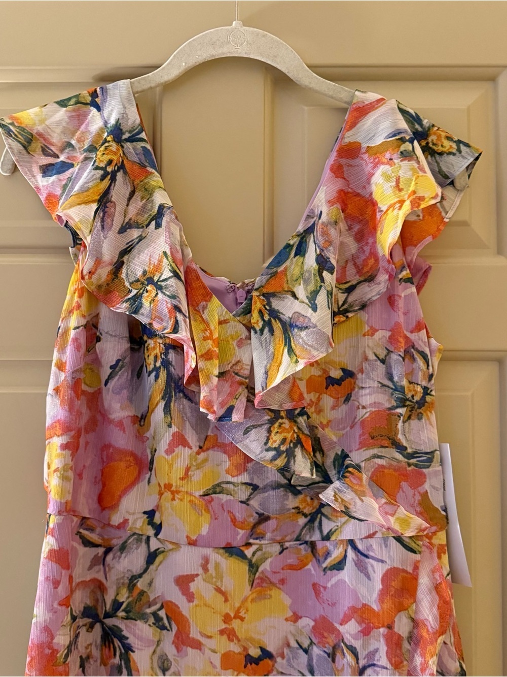 London Times Floral Ruffle Maxi Dress Size 10P - Picture 2 of 9